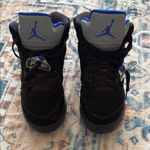 Black and Blue Air Jordan Sneakers